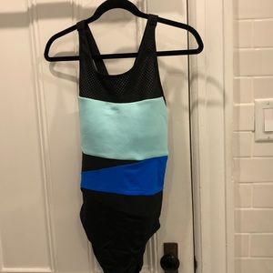La Blanca black/blue/yellow 1 piece bathing suit
